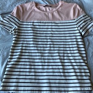 Light pink and striped shirt